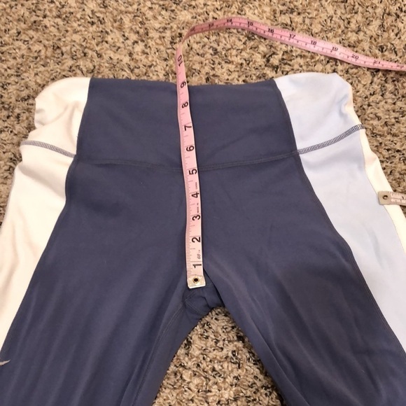 Athleta High Waist Leggings Size Small Tall ST Blue Striped - Picture 6 of 9